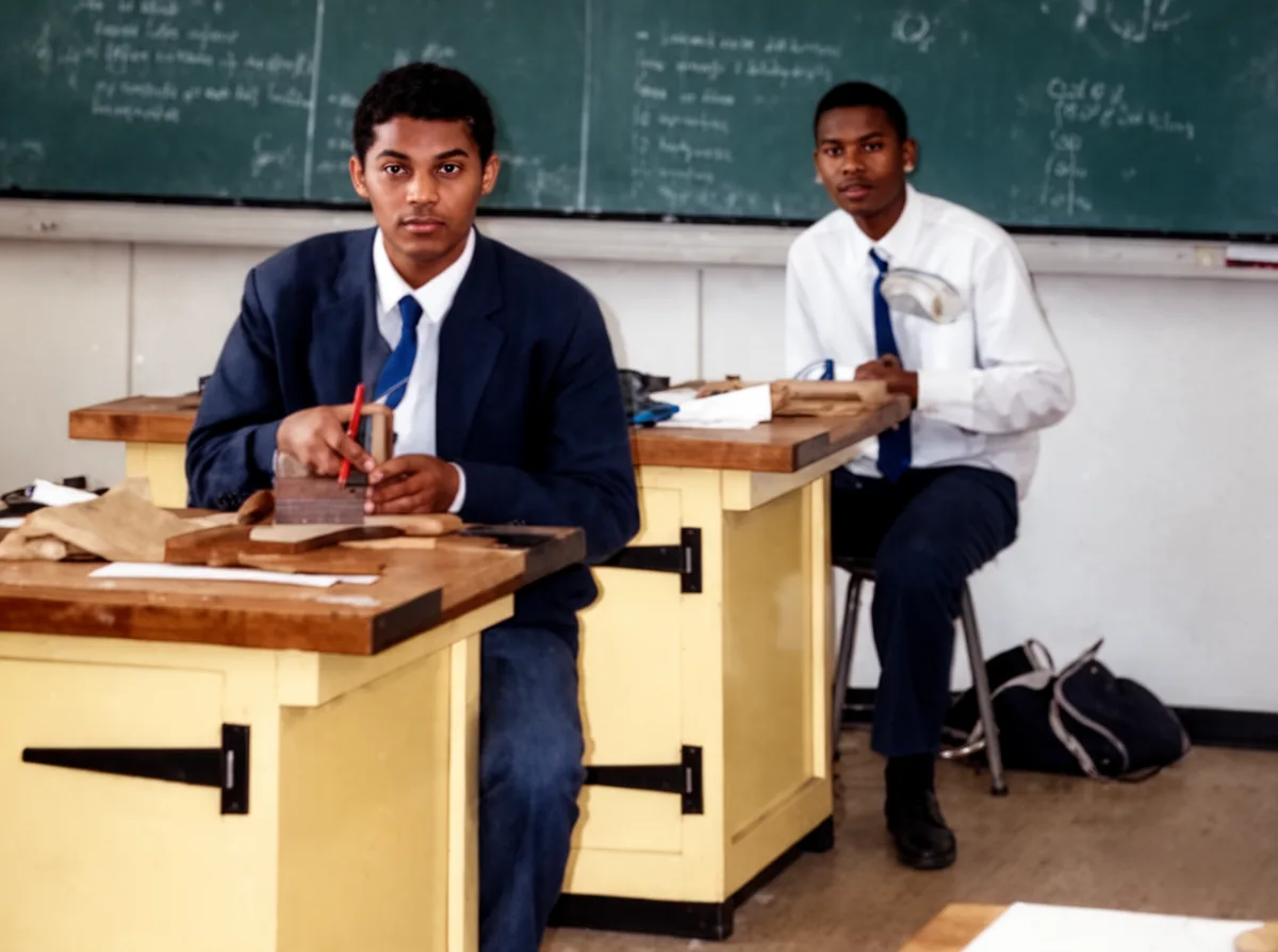 After — A faded classroom memory, its true colors brought back.