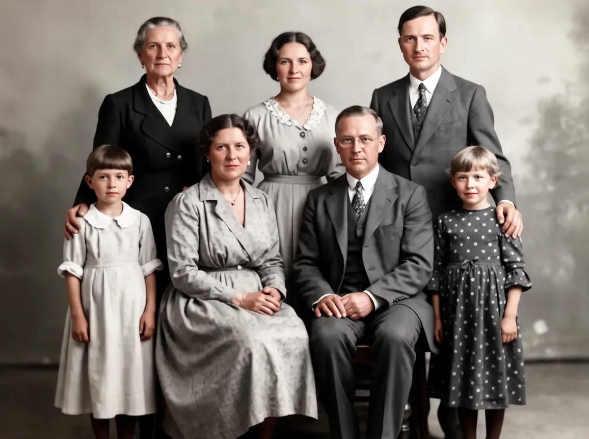 After — Decades of creases and scratches removed from a treasured family photo.