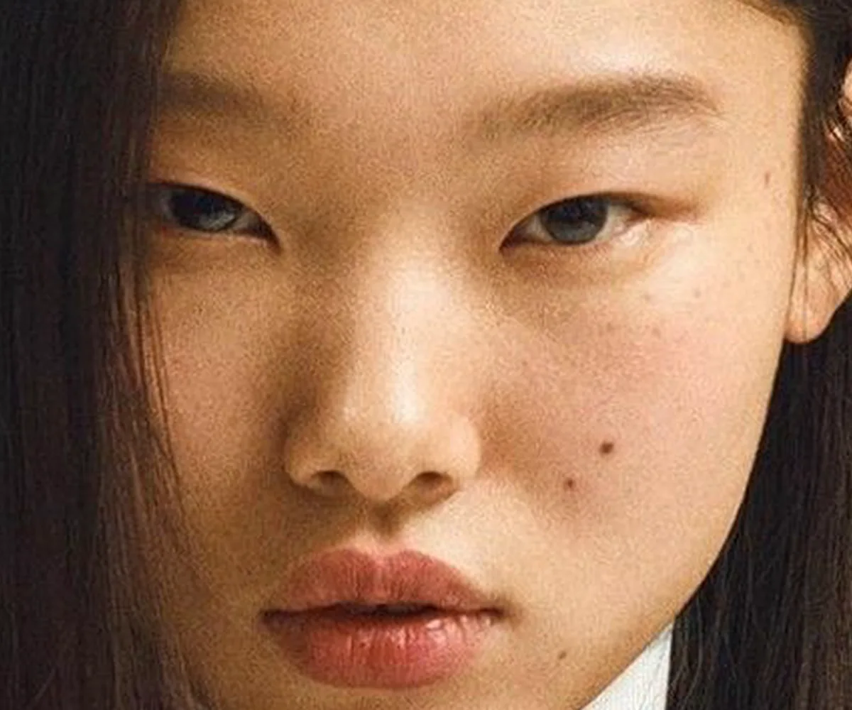 Before — A soft, low-res portrait sharpened into crisp, lifelike detail.